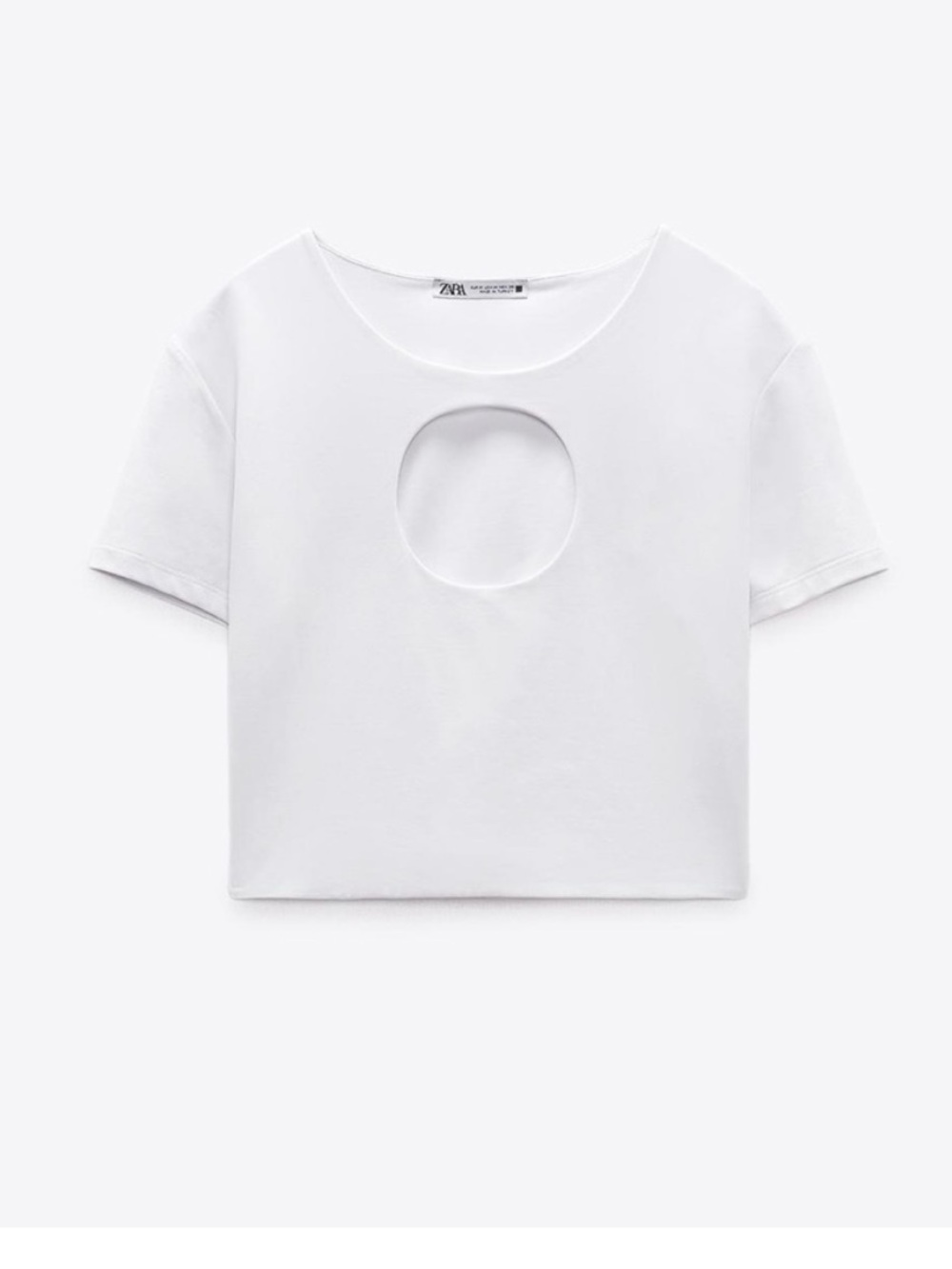 Zara White Tee with Center Cutout
